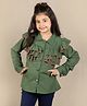 Cutiekins Woven Full Sleeves Frill Detailed Shirt Style Top - Olive Green