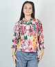 Cutiekins Woven Full Sleeves Floral Printed Top - Multi Colour