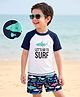 Mark & Mia Half Raglan Sleeves Sea Life Printed Two Piece Swimsuit - Navy Blue