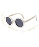 Neska Moda Solid UV Protected Round Sunglasses - White