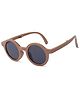 Neska Moda Solid UV Protected Foldable Round Sunglasses - Brown