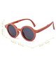 Neska Moda Solid UV Protected Foldable Round Sunglasses - Orange
