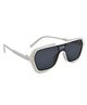Neska Moda Solid UV Protected Geometric Sunglasses - Off White & Black