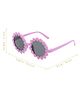Neska Moda Floral Designed Polarized UV Protected Round Sunglasses - Purple