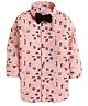 Polka Tots Cotton Woven Full Sleeves Alphabets Printed Shirt With Bow - Peach