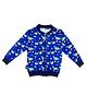 Polka Tots Cotton Woven Full Sleeves Dinosaur Printed Jacket - Royal Blue