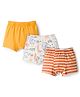 Babyhug 100% Cotton Single Jersey Knit Trunks With Jungle Theme Print Pack of 3 - Yellow White & Orange