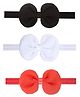 Neska Moda Set Of 3 Bow Applique Detailed Headbands - Red Black & White