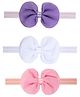 Neska Moda Set Of 3 Bow Applique Detailed Headbands - Pink Purple & White