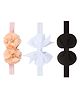 Neska Moda Set Of 3 Bow & Floral Applique Detailed Headbands - Black White & Pink