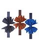 Neska Moda Set Of 3 Bow Applique Detailed Headbands - Brown & Blue