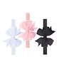 Neska Moda Set Of 3 Bow Applique Detailed Headbands - Pink White & Blue