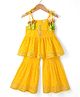 Saka Designs Cotton Woven Sleeveless Kurta & Gharara Set With Bhandani Print - Yellow