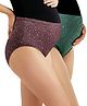 Bella Mama Cotton Elastane High Coverage Printed Panty Set Pack Of 2 (Colour May Vary)