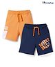 Honeyhap Premium  100% Cotton Knit Sports Theme Printed Shorts With Bio Finish Pack Of 2 -  Oceana & Apricot Nectar