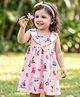 Babyoye 100% Cotton Knit Sleeveless Frock With Nautical Print & Short - Pink