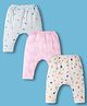 Pink Rabbit Single Jersey Knit Full Length Diaper Leggings with Giraffe & Zebra Print Pack of 3 - Tan Light Pink & Light Blue
