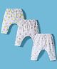 Pink Rabbit Single Jersey Knit Full Length Diaper Leggings with Bear Print Pack of 3 - Multicolor