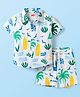 Babyhug Single Jersey Knit Half Sleeves Co-ords Shirt & Shorts Set with Beach Theme Print - Multicolor