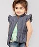 Fox Baby Flutter Sleeves Jacket - Light Blue