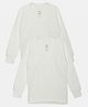 DOLLAR Cotton Blend Pack Of 2 Knit Full Sleeves Solid Thermal Vests - Off White