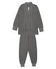 DOLLAR Cotton Blend Knit Full Sleeves Striped Thermal Set -  Charcoal Mel