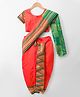 Bhartiya Paridhan Silk Woven Half Sleeves Foil Printed Saree - Dark Orange