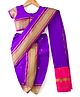 Bhartiya Paridhan Silk Woven Half Sleeves Foil Printed Saree - Purple