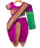 Bhartiya Paridhan Silk Woven Half Sleeves Foil Printed Saree - Fuchsia