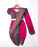 Bhartiya Paridhan Silk Woven  Foil Printed Saree with Half Sleeves Blouse - Dark Pink