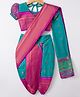 Bhartiya Paridhan Silk Woven  Foil Printed Saree with Half Sleeves Blouse - Fuchsia