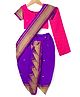 Bhartiya Paridhan Silk Woven Half Sleeves Foil Printed Saree - Purple