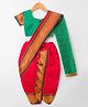Bhartiya Paridhan Silk Woven Half Sleeves Foil Printed Saree - Red