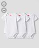 Babyhug 100% Pure Superfine Cotton Knit Half Sleeves Solid Onesies Pack of 3 - White