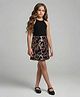 Taffykids Knit Sleeveless Sequins Embellished Dress - Black And Rose Gold