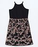 Taffykids Knit Sleeveless Sequins Embellished Dress - Black And Rose Gold