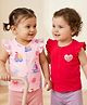 Babyoye Eco Conscious 100% Cotton Knit With Eco Jiva Finish Sleeveless Jhablas With Boat Print Pack of 2 - Red & Pink