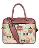(TCFWLBJU-GA-156MLC) The Clownfish Deborah series 15.6 inch Laptop Bag For Women Printed Fabric  Faux Leather Office Bag Briefcase Messenger Sling Handbag