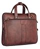 THE CLOWNFISH Richard Series Faux Leather 14 inch Laptop Bags,Laptop Bags for Men, Briefcase, (Mahogany)