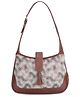 (TCFWHBTP-AR-CHK-WH) The Clownfish Samantha Tapestry  Faux Leather Handbag for Women Office Bag Ladies Shoulder Bag Tote for Women College Girls (Whi..