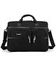 THE CLOWNFISH CoolBELL Large capacity Leather Handle Business Multifunction Water Resistant Shockproof Nylon 15.6 inch Computer Notebook Laptop Bag Shoulder Messenger Bag (BLACK)