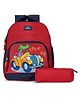 (Mini Explorer-New)- The Clownfish Mini Explorer Series Kids School Bag with Free Pencil Pouch - Red Croc Car
