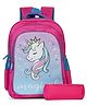 (KidVenture-New)- The Clownfish KidVenture Series Kids School Bag with Free Pencil Pouch - Pink Unicorn
