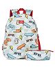 The Clownfish Cosmic Critters Kids School Bag with Free Pencil Pouch - Grey Check - Height 15 Inches 
