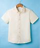 Kookie Kids Satin Woven Half Sleeves Solid Colour Shirt - Beige