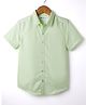 Kookie Kids Satin Woven Half Sleeves Solid Colour Shirt - Light Green