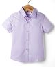 Kookie Kids Satin Woven Half Sleeves Solid Colour Shirt - Lavender