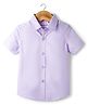 Kookie Kids Satin Woven Half Sleeves Solid Colour Shirt - Lavender