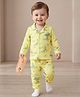 Babyoye 100% Cotton Knit Full Sleeves Co-ords Shirt & Pajama Night Suit with Beach Theme Print - Yellow