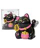 CAAJU Solar Powered Black Lucky Cat - Decor Item for Home, Office and Car - 5L Plastic - 1 Piece